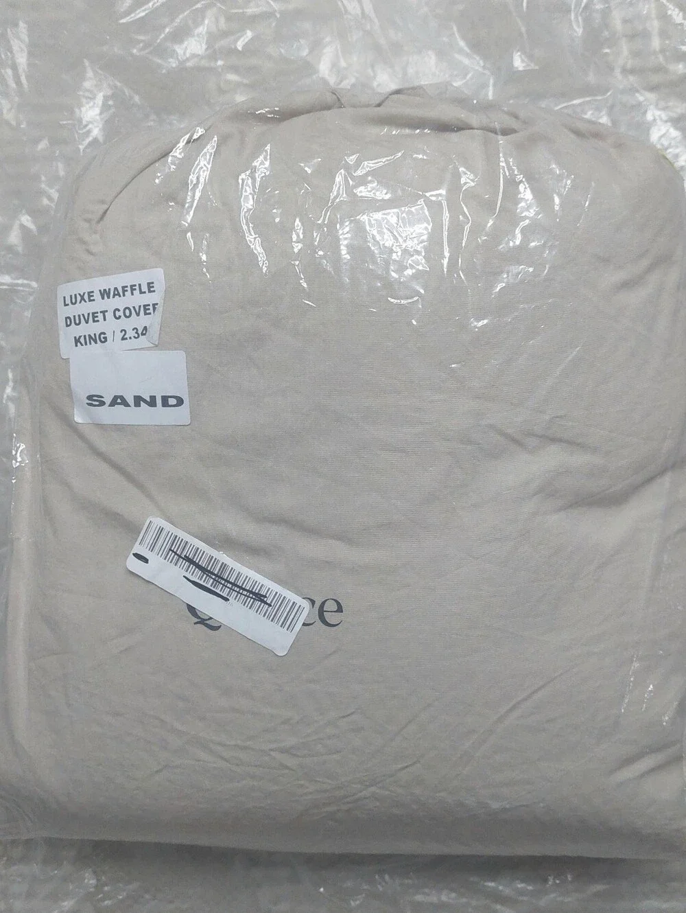 Quince 100% Organic Cotton Waffle Sand Duvet Cover! King/ Cal King  (268)
